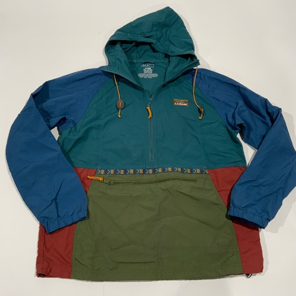 LL Bean Mountain Classic Anorak Jacket Multi Color Pullover - Picture 4 of 8